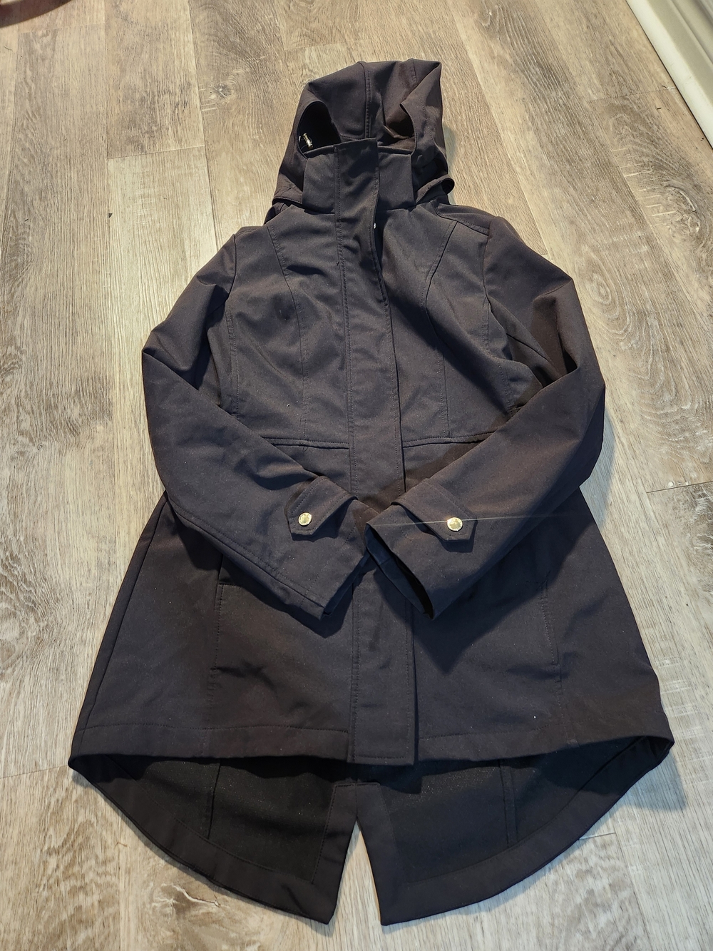 Tommy Hilfiger Black Hooded Trench Coat